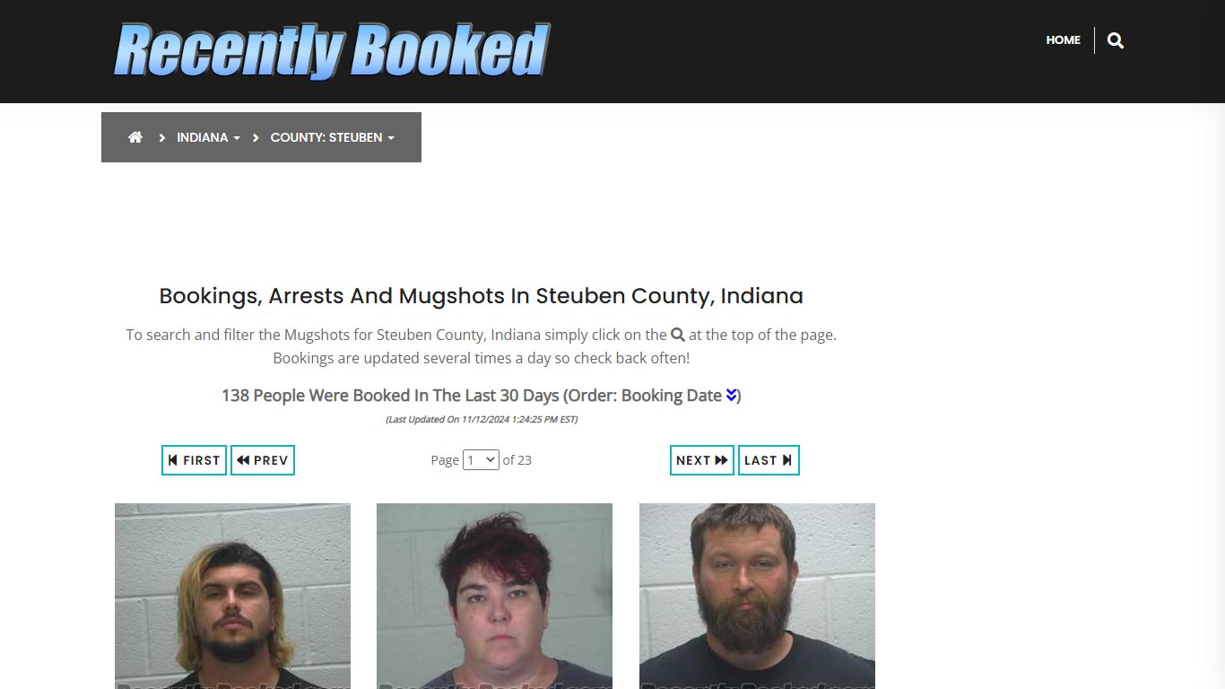 Bookings, Arrests and Mugshots in Steuben County, Indiana - Recently Booked